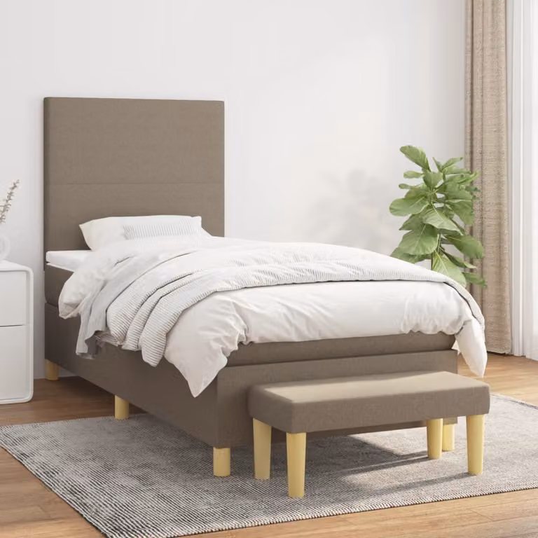 Maison Exclusive - Giroletto a Molle con Materasso Tortora 90x200 cm inTessuto