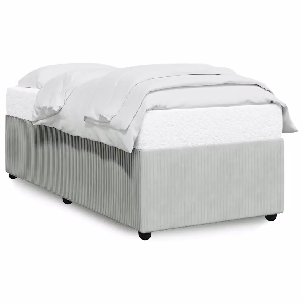 vidaXL Giroletto senza Materasso in Velluto Grigio Chiaro L/P: 100 x 200 cm – 2