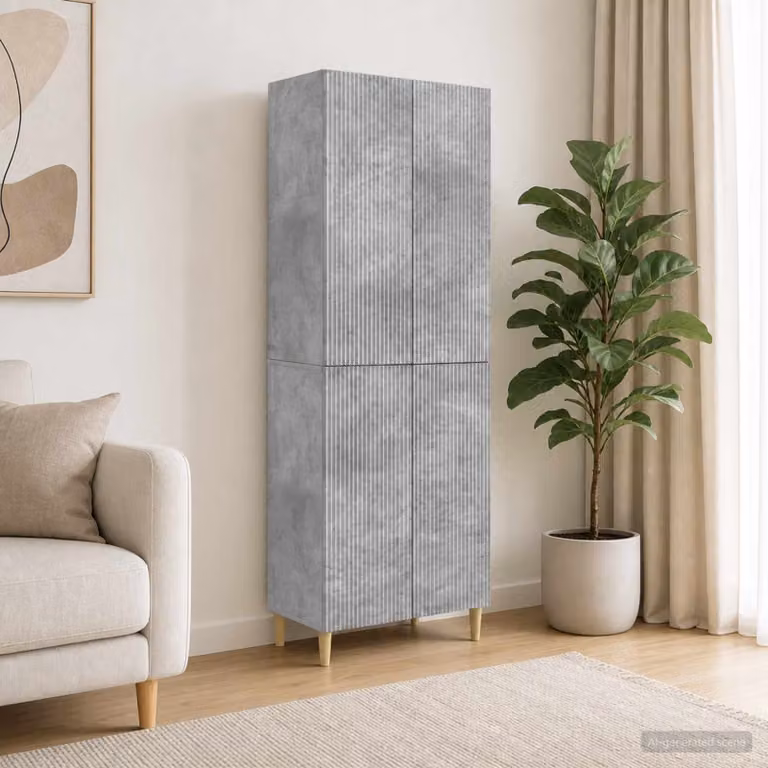 Set di 2 armadi moderni vidaXL in legno ingegnerizzato MDF Grigio Cemento L/P/H: 90,0 x 44,75 x 66,0 cm