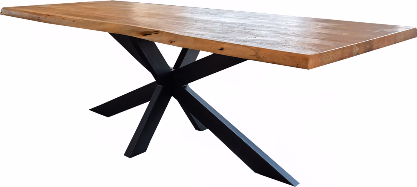 KAWOLA Tavolo da pranzo SELVA in acacia massiccia con bordo naturale 260x100 cm