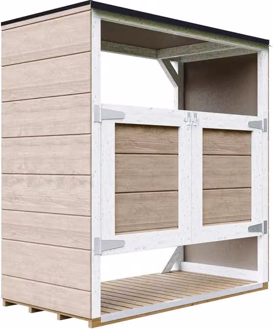 Ricovero per bidoni da giardino 2x240L TIMBELA M980A-TERRA BROWN