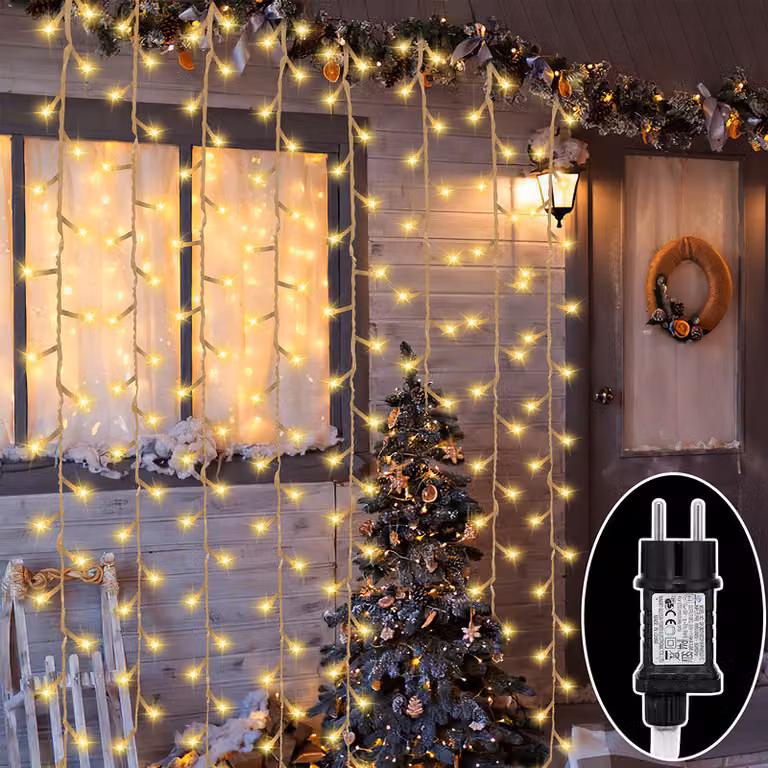 Jopassy 100M 500 LED luci fiabesche bianco caldo 8 modalità di luce festa giardino interno decorazione esterna luci di Natale