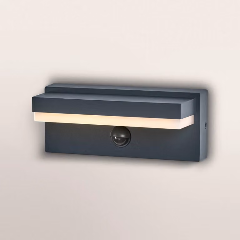 OSRAM Applique ENDURA STYLE ROBUST, sensore, grigio scuro IP54 ROBUST, Alluminio / Grigio / Zincato, Alluminio, Moderno, Applique da esterni