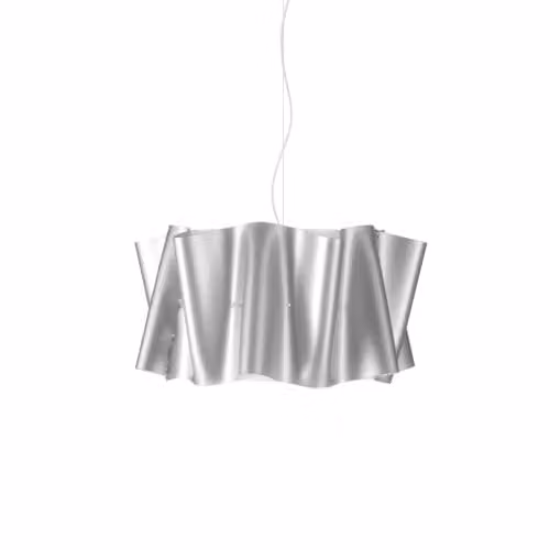 Sospensione Moderna Polilux ® Argento E Metallo Cromo 1 Luce E27 D60Cm