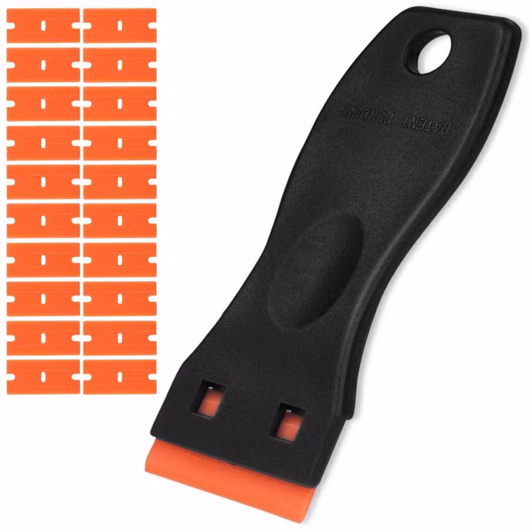 Raschietto in plastica con 20 lame in plastica, raschietto per finestre in Vetroceramica, raschietto per vetri