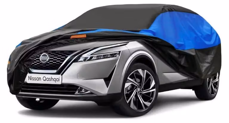 Copertura impermeabile e traspirante per auto, compatibile con Nissan Qashqai (2017-2024), disponibile nei colori nero e blu