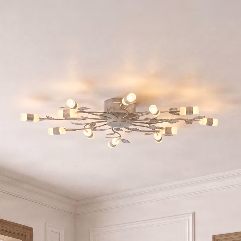 Plafoniera a LED Bolonia Lindby, Ottone / Oro, Soggiorno / Sala da pranzo, Metallo, Campagna / Rustiche, Plafoniera LED