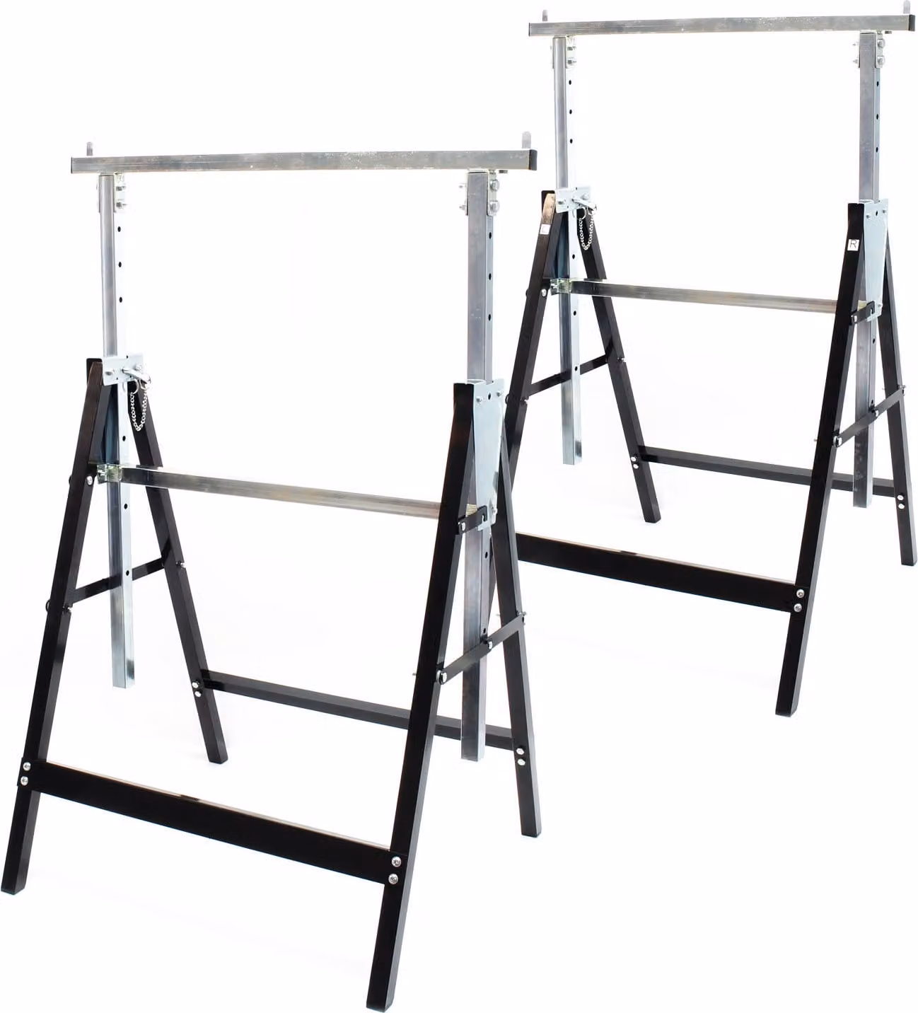 Set di 2x cavalletti da ponteggio Wiltec 58x68x80-130cm, fino a 200 kg, cavalletti pieghevoli, cavalletti di sostegno regolabili in altezza per gli appassionati di bricolage e i professionisti