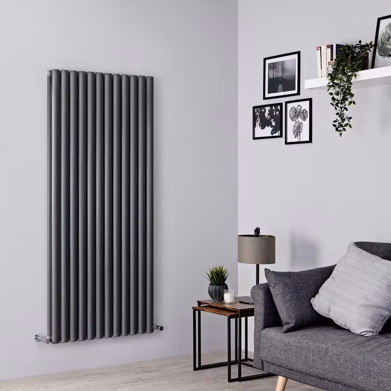 Radiatore Verticale Design Antracite 1600x708mm 1940W - Doppio pannello - Alta Potenza - Stile Moderno