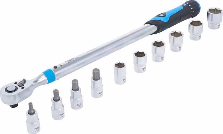 BGS Set di chiavi dinamometriche con attacco quadro 12,5 mm (1/2") 40 - 200 Nm 11 pz - 2865