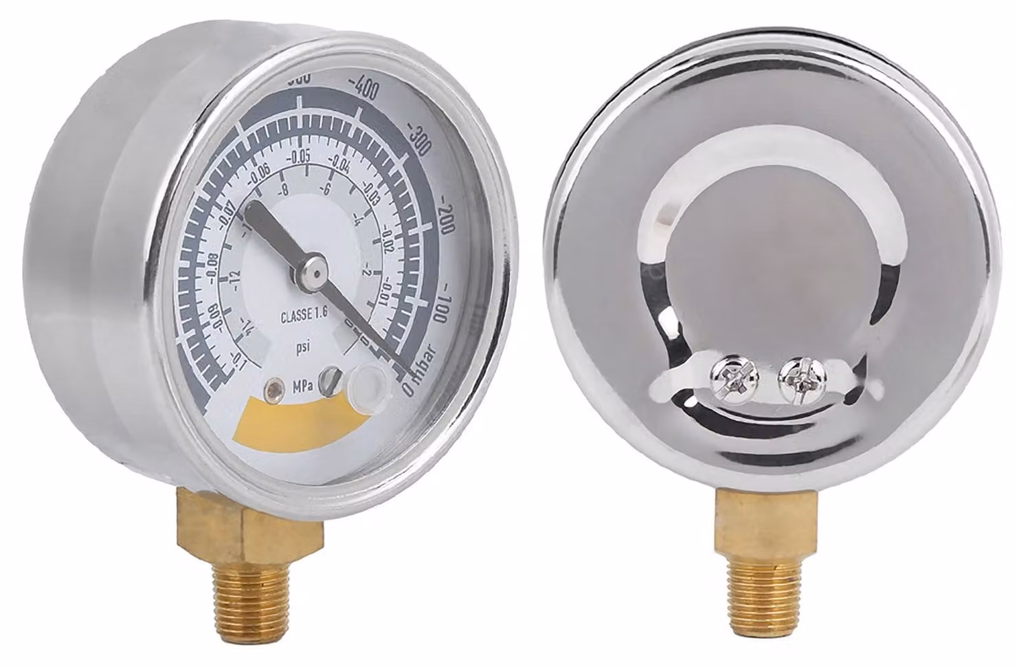 Pompa a vuoto con manometro di precisione - Manometro 0-14 psi - Acciaio inossidabile - Resistente - Coperchio trasparente - Ampia gamma di applicazioni