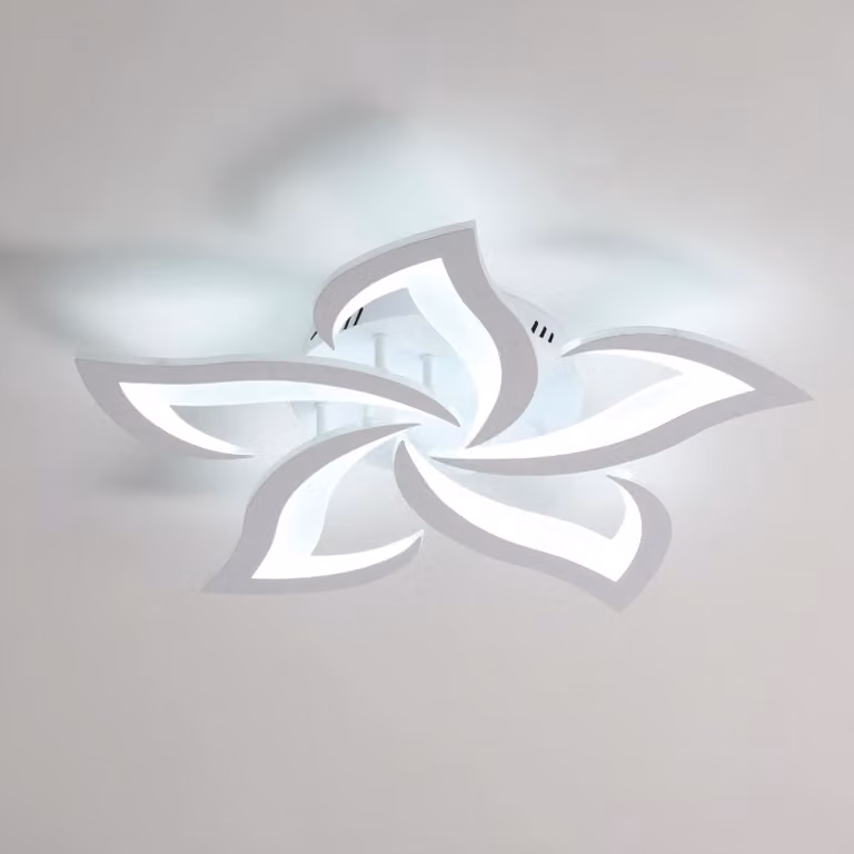 Lampada a soffitto elegante, lampada a LED da 60W, 6750 lumen, luce bianca fredda 6500K, design moderno a forma di petalo, ideale per soggiorno, cucina, camera da letto e sala da pranzo, diametro 60 cm