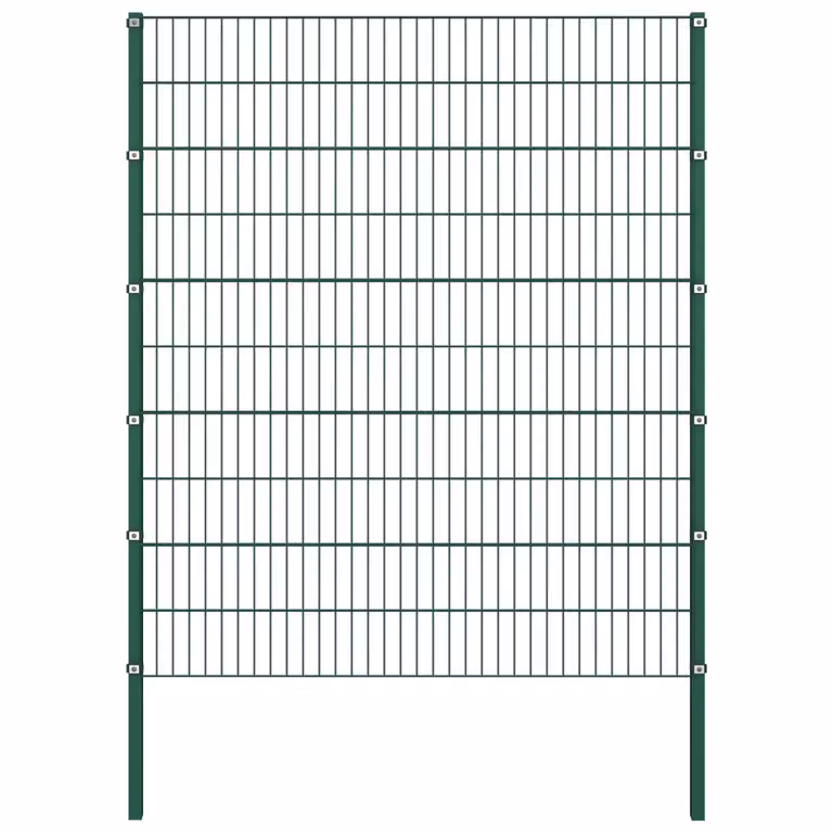 vidaXL Recinzione prefabbricata con pali in ferro, 10,2 x 2 metri, colore verde