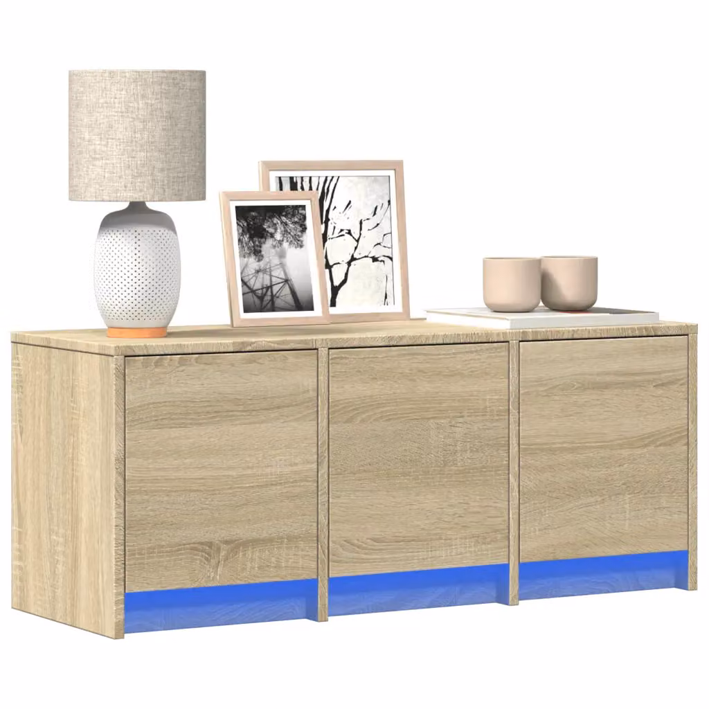 Mobile Porta TV con LED vidaXL in Rovere Sonoma, Colore Marrone, L 97 cm x P 34 cm x H 40 cm