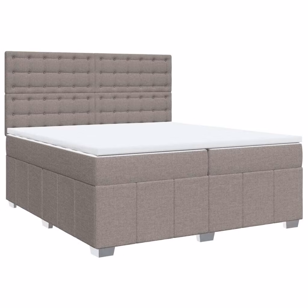 Giroletto a Molle con Materasso Tortora 200x200 cm in Tessuto