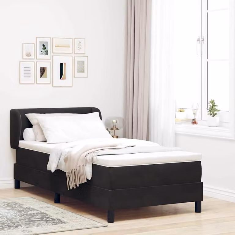 Maison Exclusive - Letto con Molle e Materasso Grigio Scuro 80x200 cm Velluto Nero