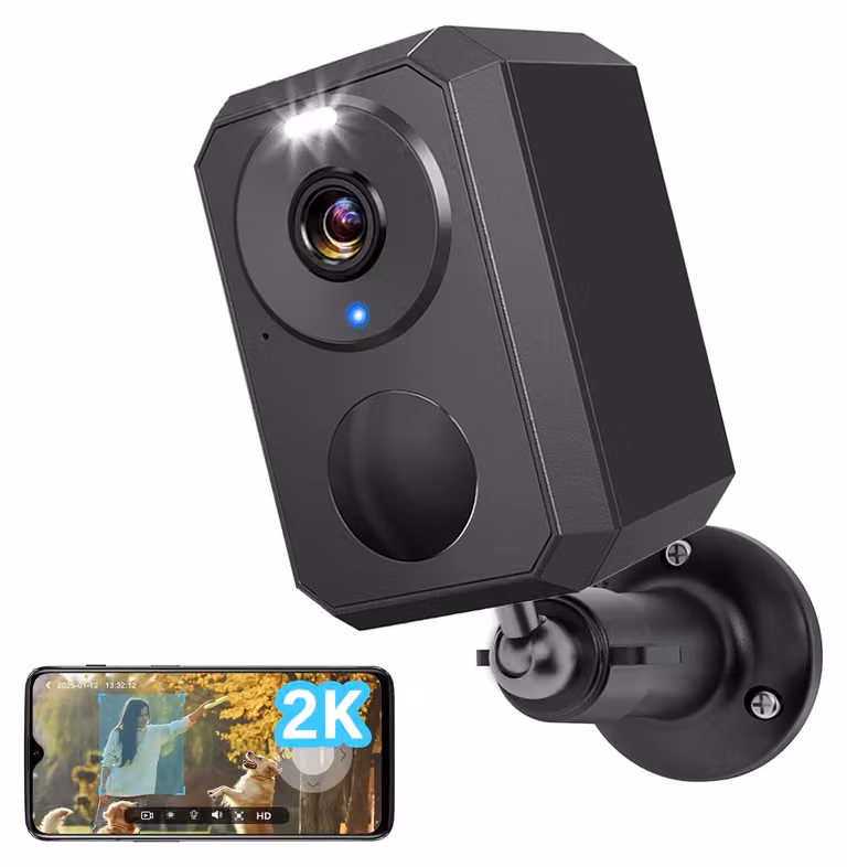 Telecamera di sorveglianza da 2,5 K, Wi-Fi, per uso esterno, wireless, con batteria ricaricabile