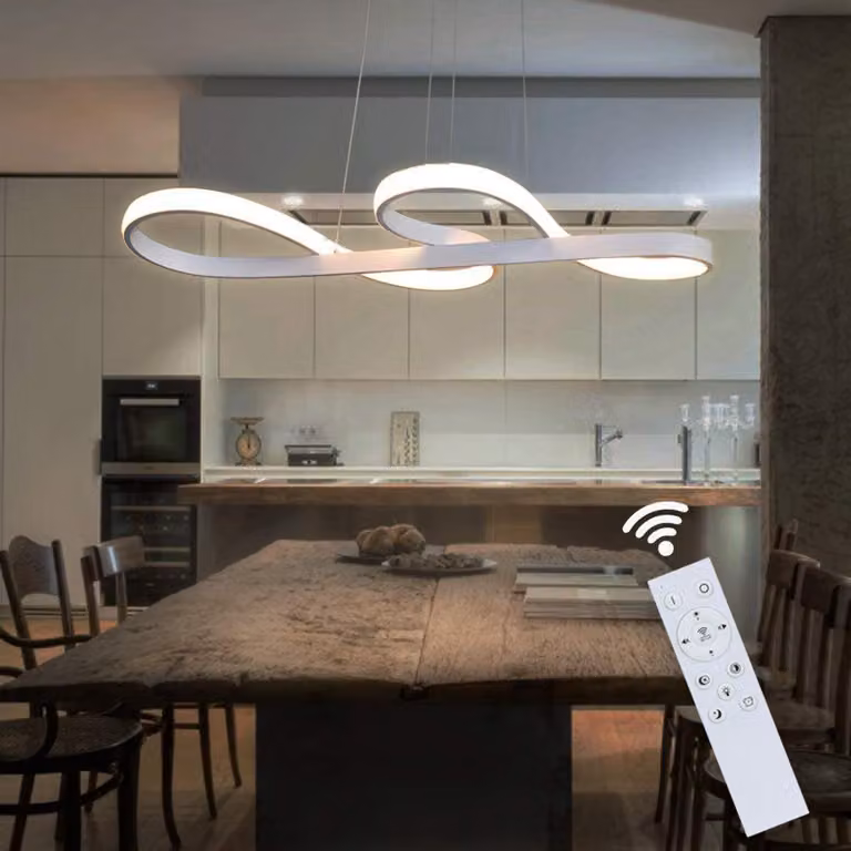 ZMH LED lampada a sospensione tavolo da pranzo lampada a sospensione dimmerabile, lampada a sospensione bianco 47W lampada da soggiorno con telecomando lampada moderna per sala da pranzo cucina ufficio