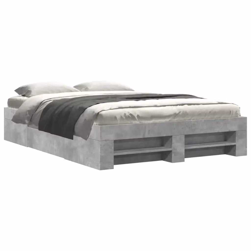 Giroletto vidaXL in legno composito grigio con doghe fisse L: 120 cm, P: 200 cm, H: 33 cm – 2