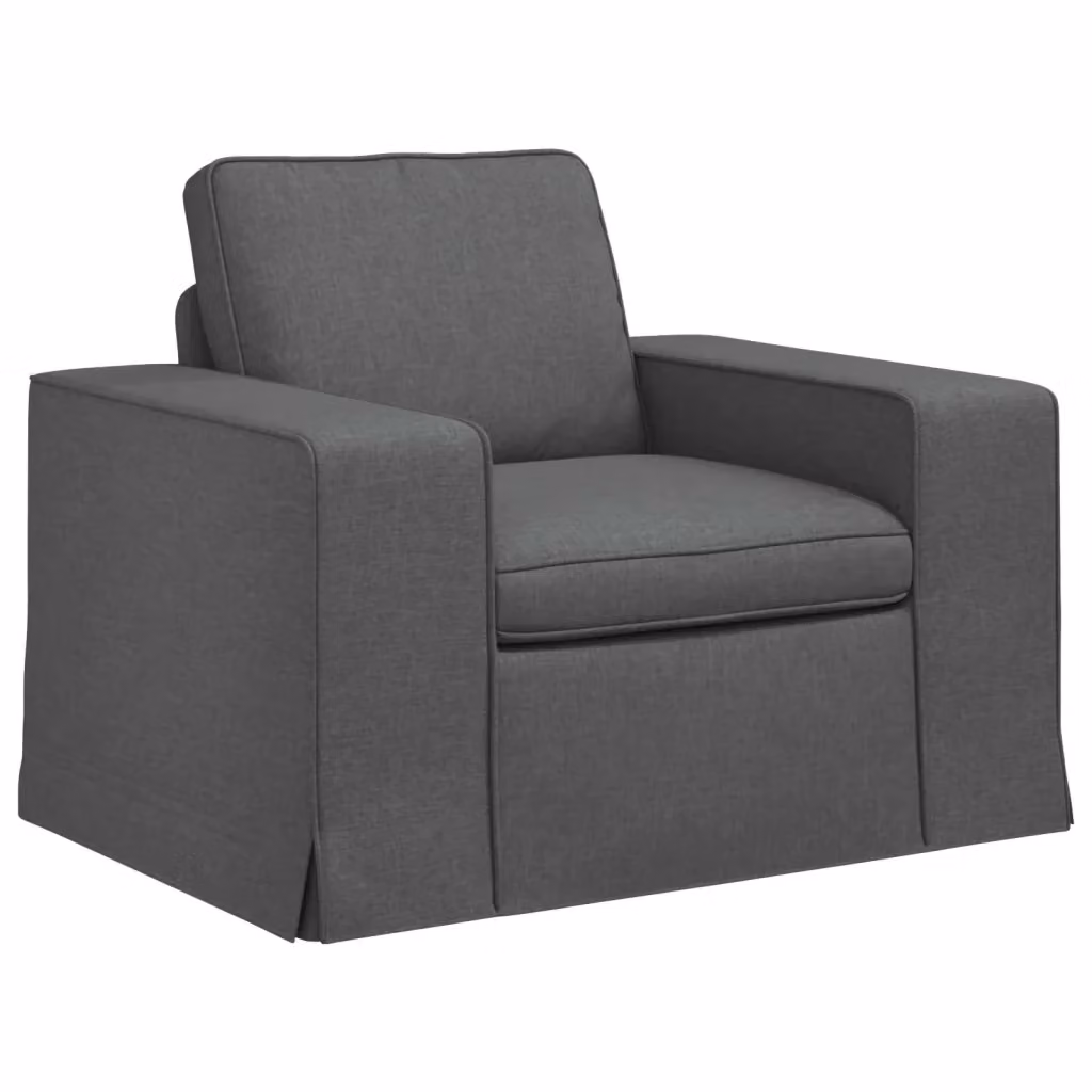 Divano moderno vidaXL in tessuto grigio scuro con struttura in metallo L: 103 cm, P: 80 cm, H: 82 cm – 2