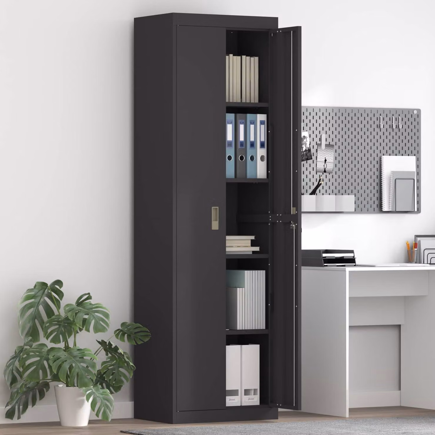 vidaXL Armadio Nero 60 x 40 x 200 cm Acciaio