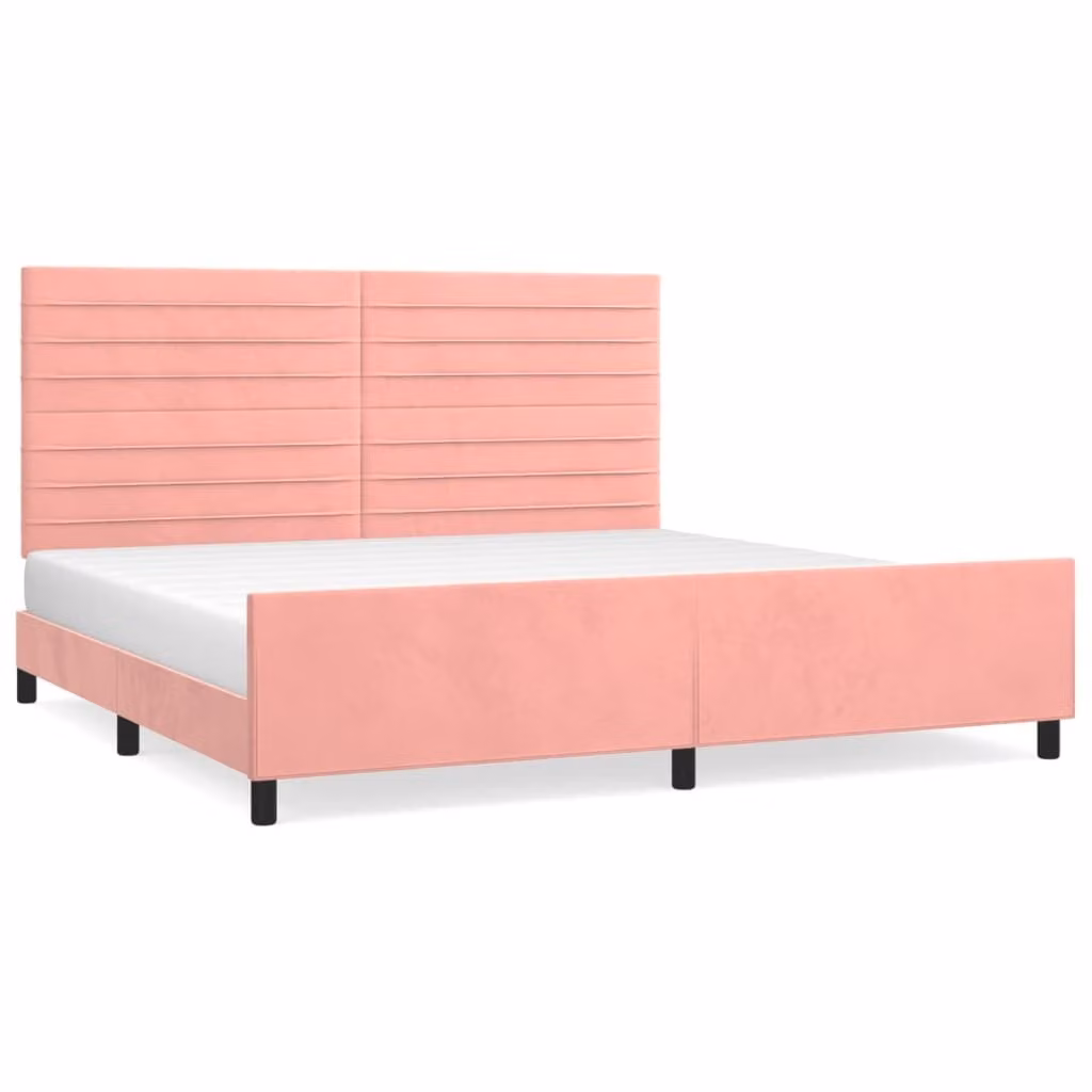 Giroletto con Testiera Rosa 200x200 cm in Velluto