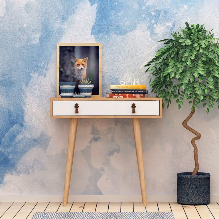 Skye Decor, Dokka- DokkaMDD, color rovere, bianco, cassettiere, 87,6x80x30 cm, pannello truciolare rivestito al 100% in melamina
