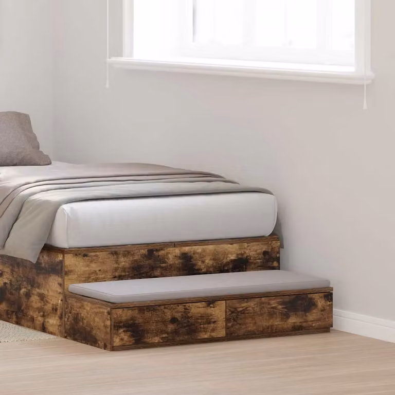 Cassetti per letto vidaXL colore rovere fumé L 100 cm x P 36,5 cm x H 16,5 cm