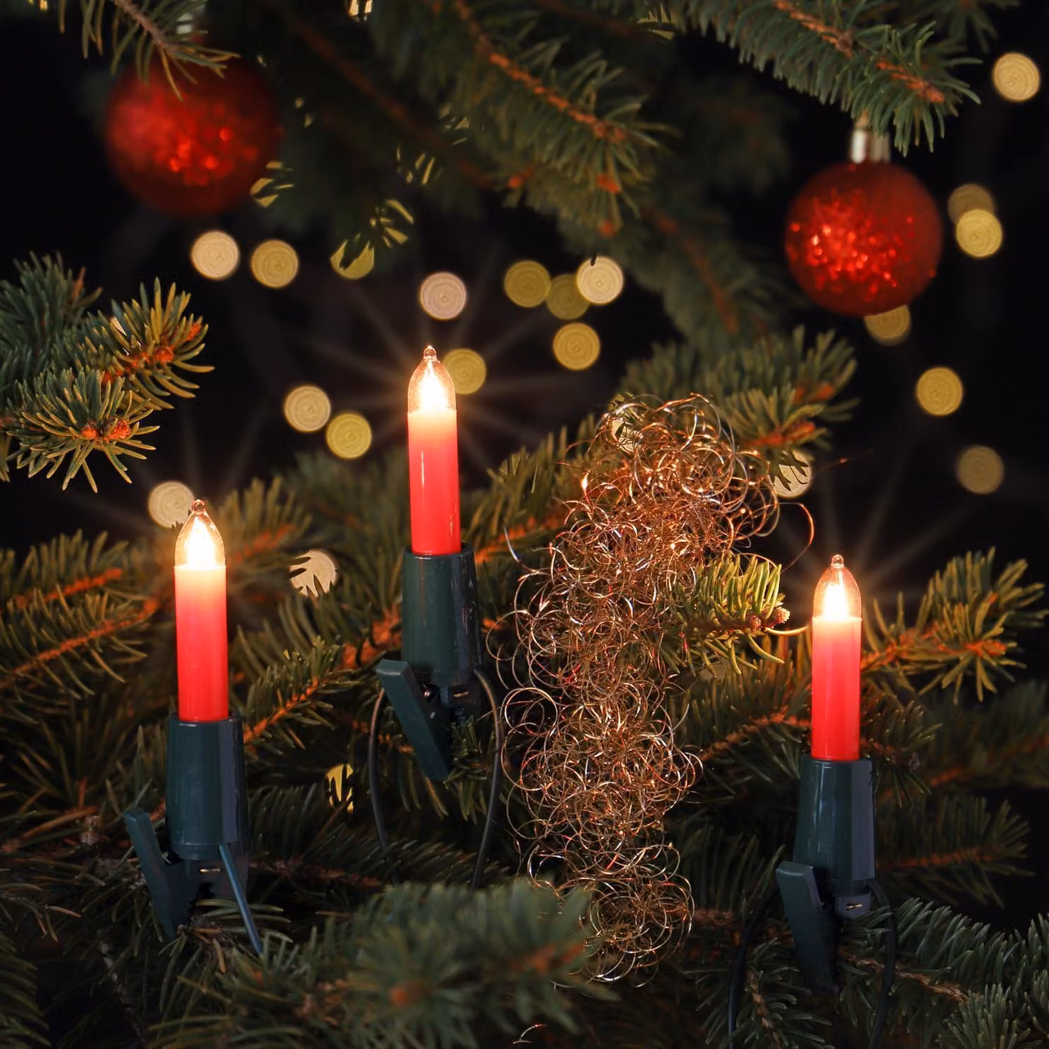 NARVA catena di luci a candela bianco caldo 20 candele albero di Natale rosso luci interne