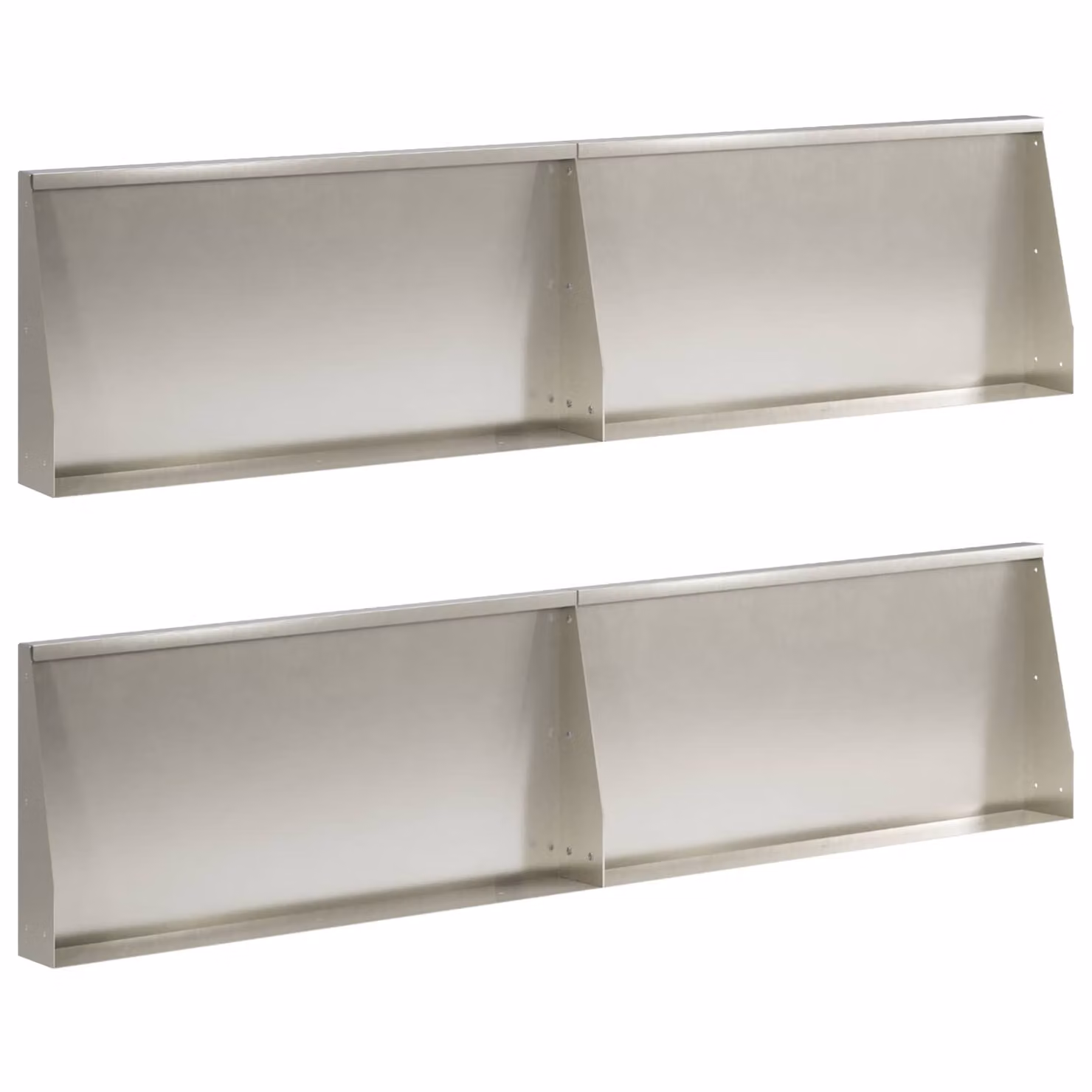 Set di 4 pezzi di aiuole rialzate vidaXL in acciaio inox argento, L: 80 cm, P: 30 cm, H: 12 cm
