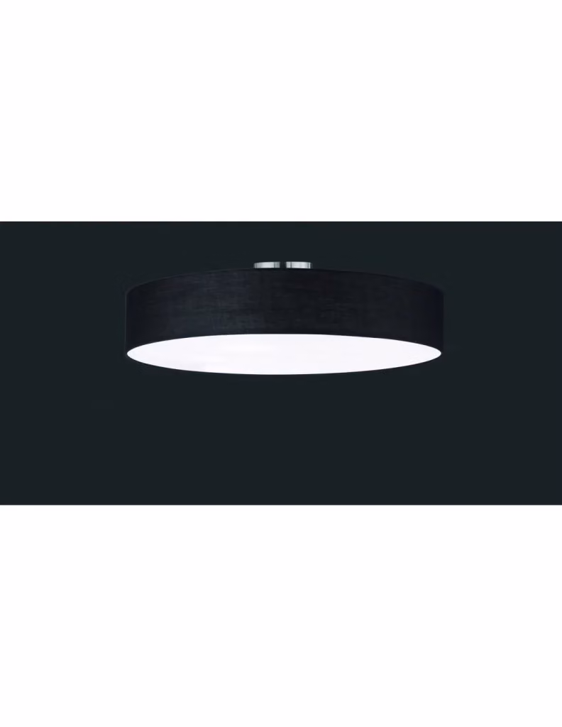 Plafoniera Hotel Trio Leuchten con paralume in tessuto nero, Ø 65 cm, 5xE27 – 2