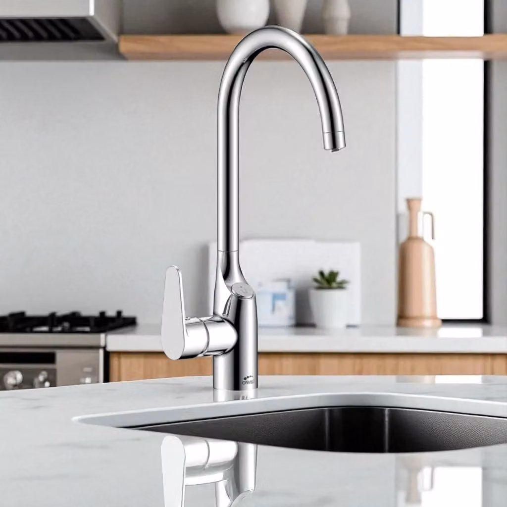 Rubinetto per lavello con filtro acqua Bagnoclic, miscelatore monocomando con beccuccio girevole a 360 gradi, in metallo cromato o nero – 2