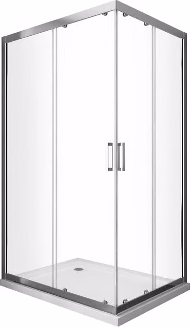 Box doccia 6 mm angolare rettangolare profilo cromo reversibile H.190 80x140