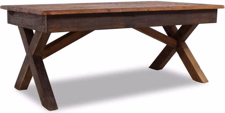 The Living Store Tavolino in legno massiccio riciclato 110 x 60 x 45 cm