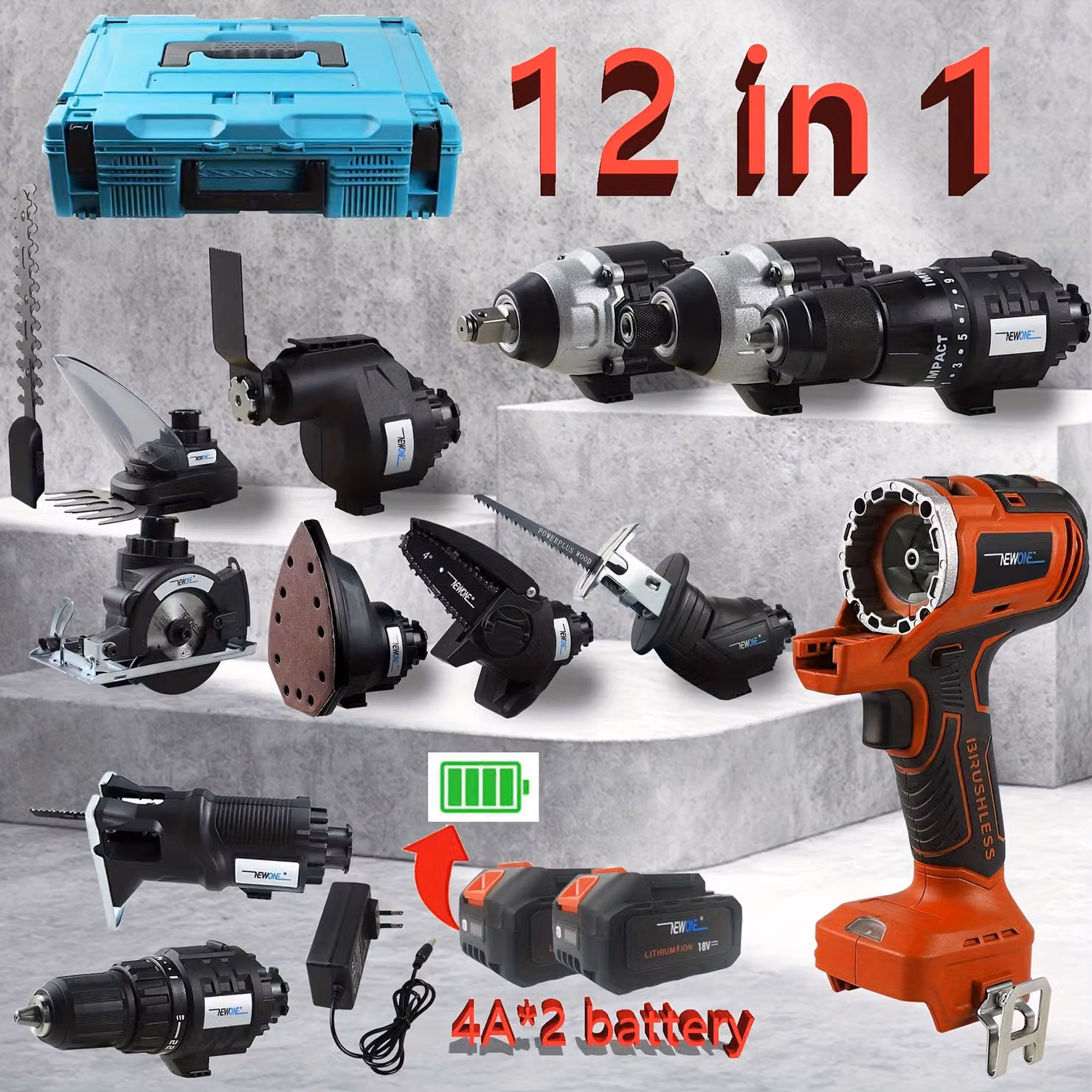Trapano avvitatore - Trapano a vite - Trapano a percussione - Trapano - Multitool - Motore brushless da 18V