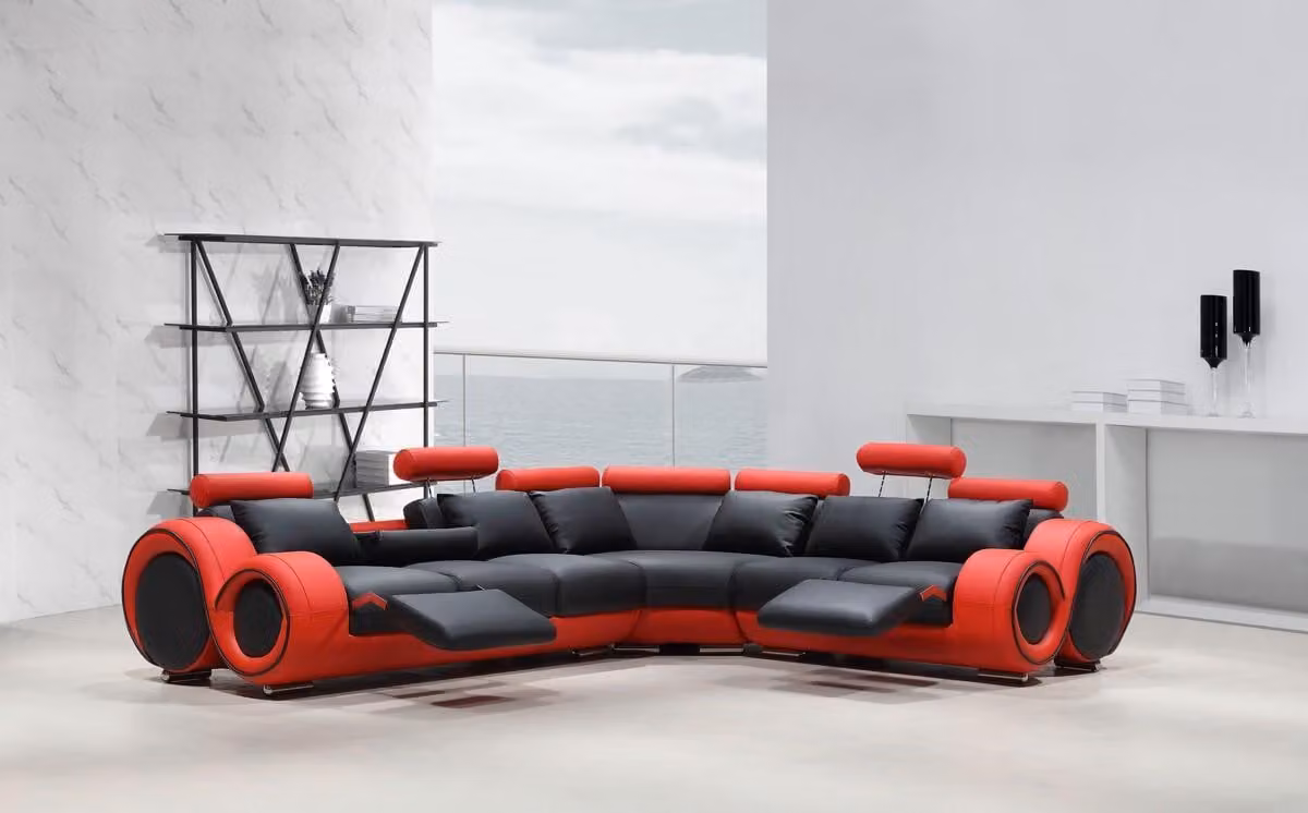 Designer Sofa Couch Ecksofa Leder Polster Garnitur Wohnlandschaft L-Form
