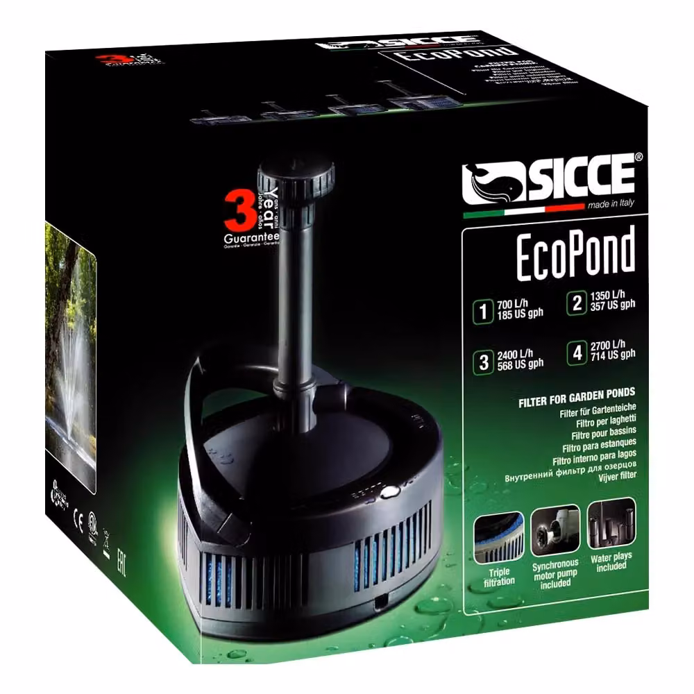 Set Sicce Ecopond 2.0 con Pompa Syncra Silent 1.5 e Cavo da 10 mt, Colore Nero – 2