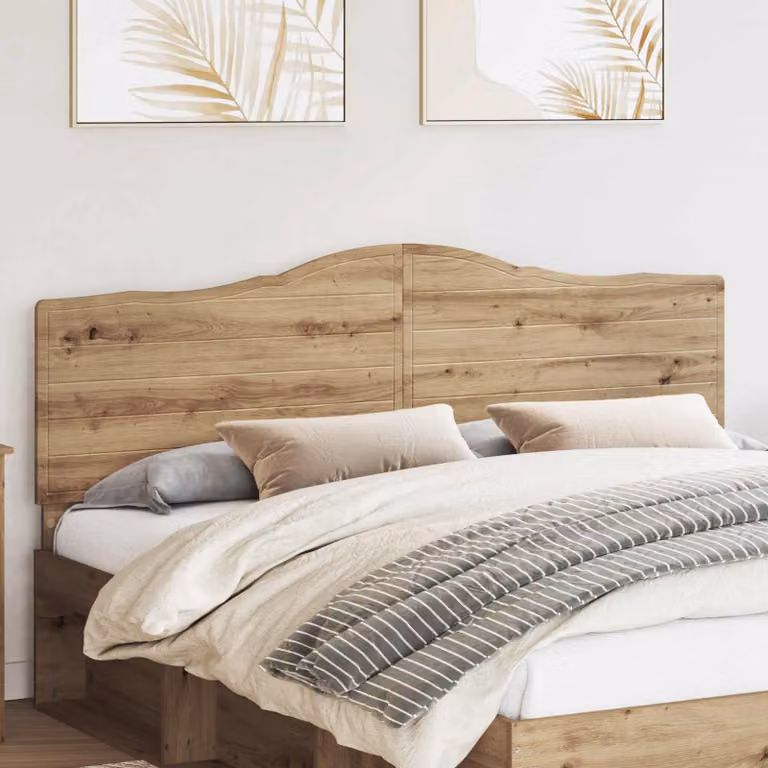 Testiera per letto moderna vidaXL in legno ingegnerizzato color rovere, L: 183 cm, H: 100 cm, P: 3 cm