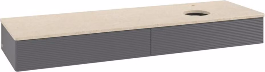 V&B Mobiletto con struttura frontale - illuminazione Antao 160x50cm, HL, WBP botti., Anthrac. m Lac