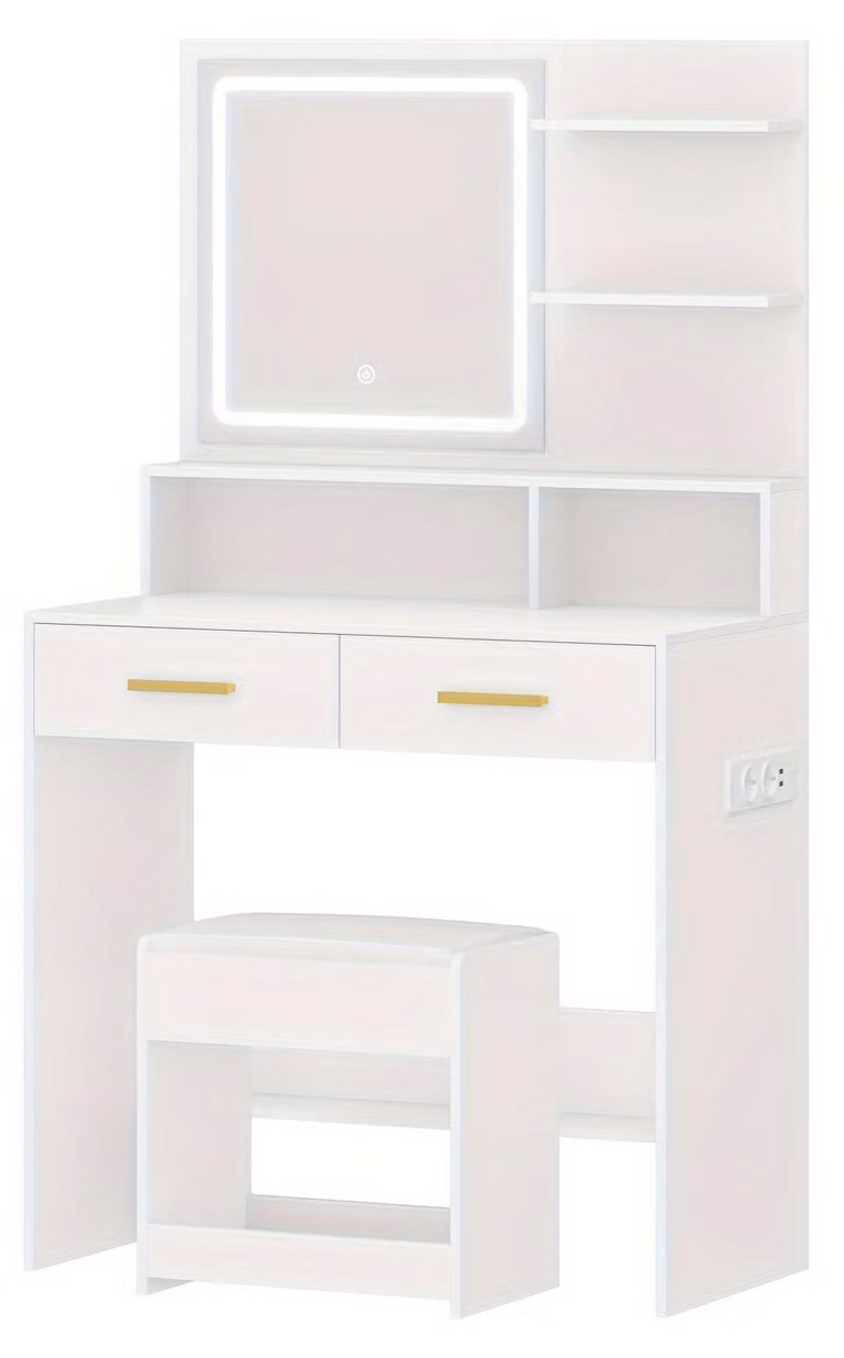 Tavolino da trucco - Specchiera da trucco - Comodino da trucco - Tavolino per cosmetici - Tavolino per il trucco - Illuminazione LED regolabile