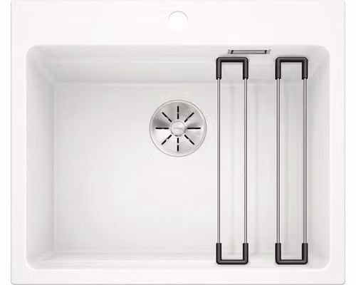 Lavello in granito Blanco ETAGON, dimensioni 510 x 600 mm, colore bianco