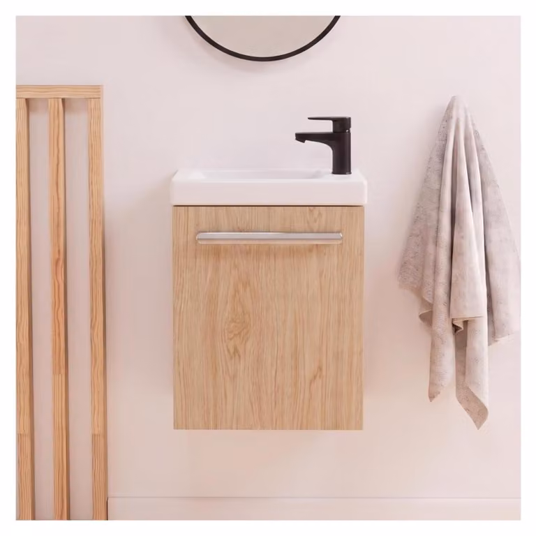 Set lavabo a parete Nevada con rubinetto nero