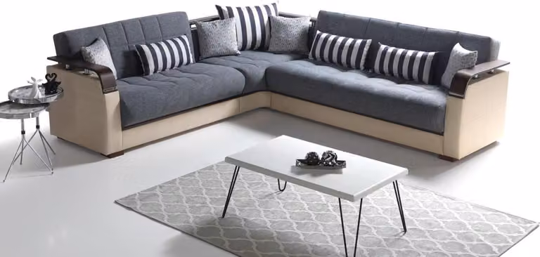 Grau Wohnzimmer Ecksofa L-Form Modern Luxus Sofa Corner Sofa Eckgarnitur