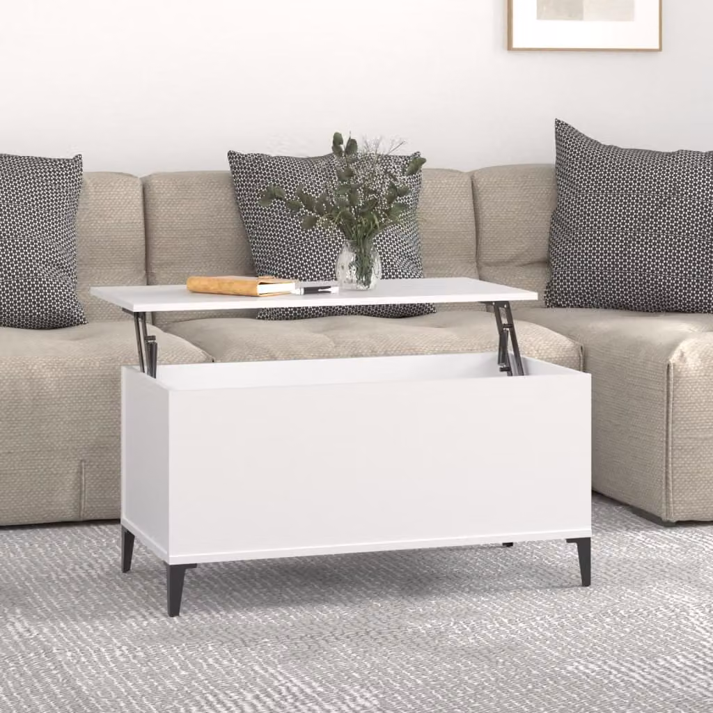 Maison Exclusive - Tavolino bianco 90x44,5x45 cm Materiale ligneo