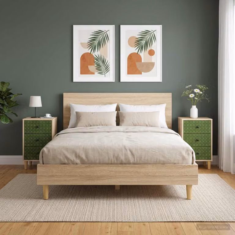 Set di 2 Armadi da Notte vidaXL GELEEN in Rovere Sonoma, L 36 cm x P 33 cm x H 60 cm