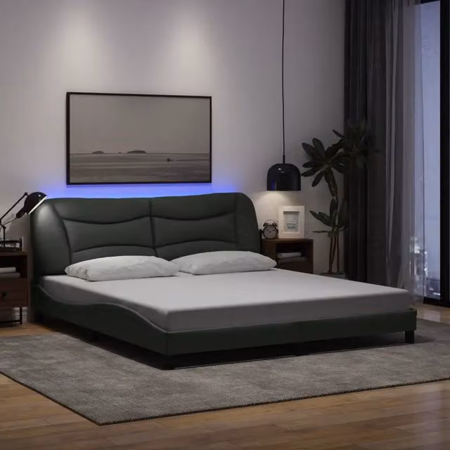 Giroletto con LED senza Materasso-Struttura Letto Hvar 180x200 cm Tessuto 361630
