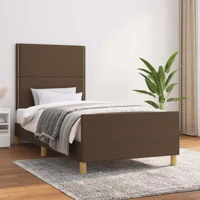 Giroletto vidaXL in tessuto e legno di larice marrone scuro L/P/H: 90 x 200 cm – 1