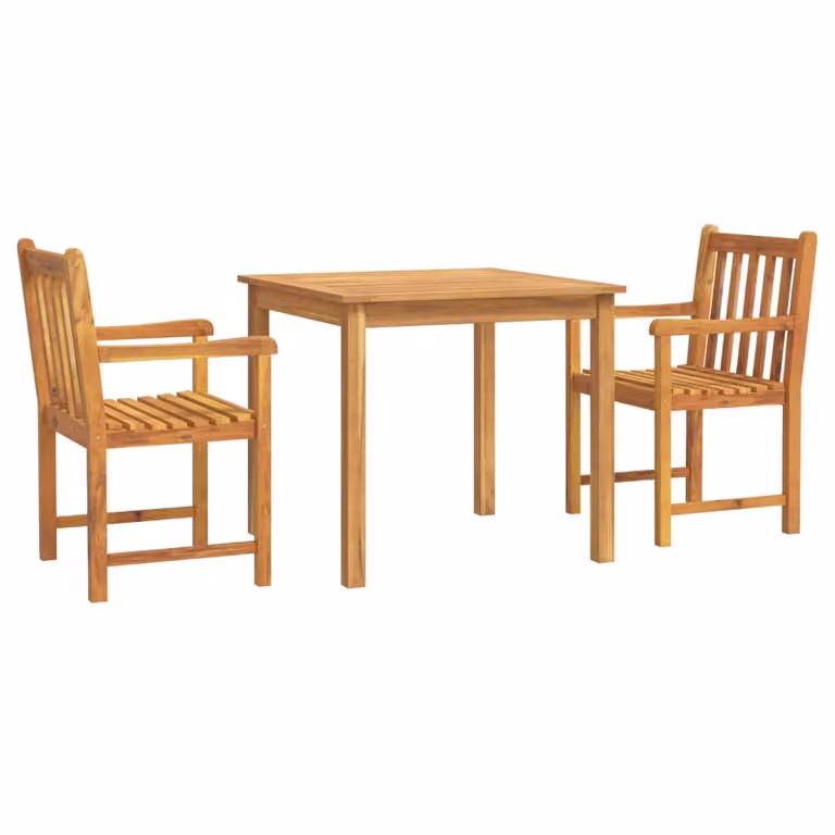 Set da Pranzo per Giardino 3 pz in Legno Massello di Acacia