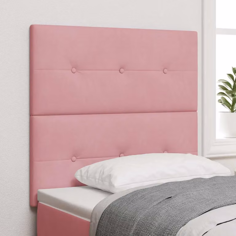 Testiera per letto vidaXL in velluto rosa, larghezza: 90 cm
