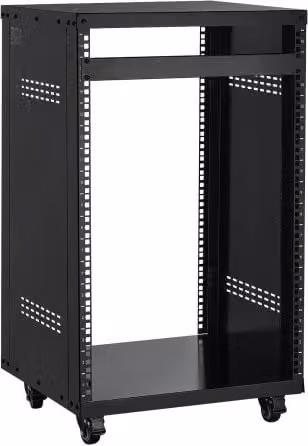 VEVOR Rack AV 16U, Capacità 90,7 kg, Rack per Studio di Registrazione Domestico con Ruote Girevoli Bloccabili, Armadio Server a Telaio Aperto, per Montaggio di Apparecchiature da 482 mm